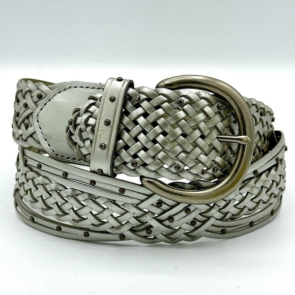 Like New Braided Leather Belt, Champagne Gold, size‎ M/L - Picture 2 of 13